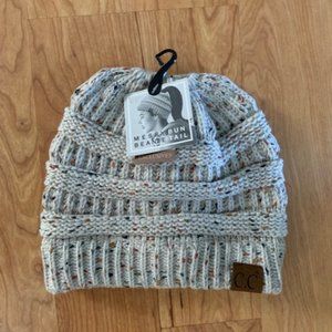 CC Messy Bun Beanie NWT